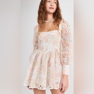 BARDOT Lila Eyelet Flounce Mini Dress
